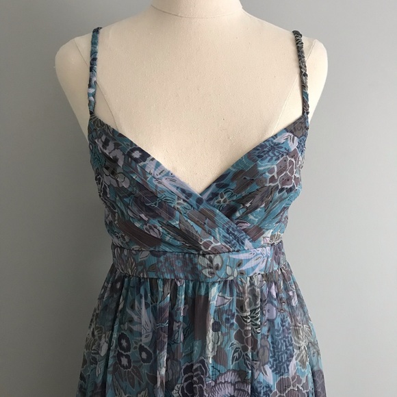 SABA Floral 100% Silk Strappy Midi Dress - Picture 3 of 13
